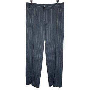 Armani Collezioni Gray Pinstripe Wide Leg Career Pants
